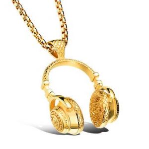 Earphone Shape Pendant Charm Necklace Hip-hop Accessories